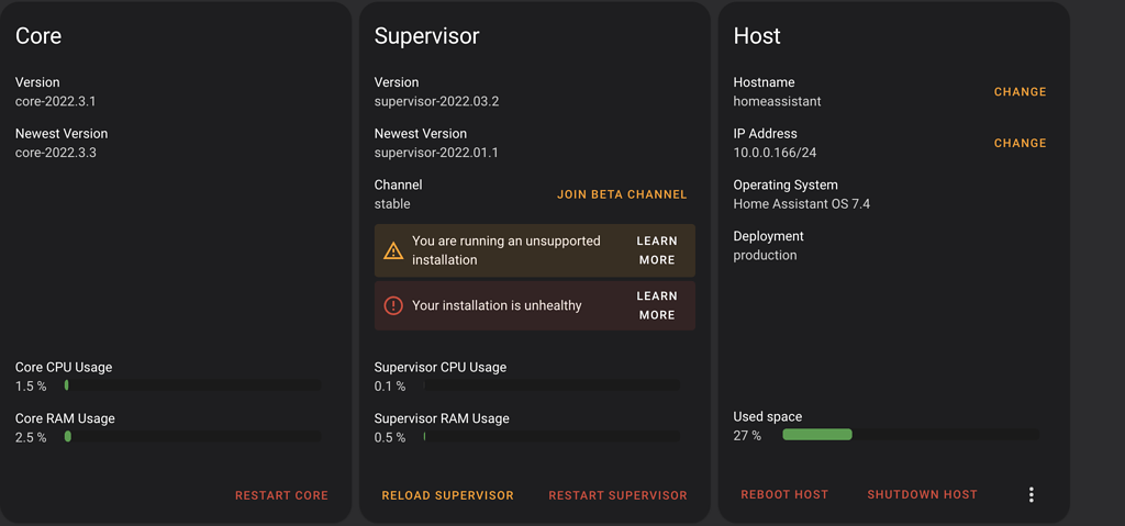 Can’t update to 2022.3.3 - system unhealthy - Configuration - Home ...