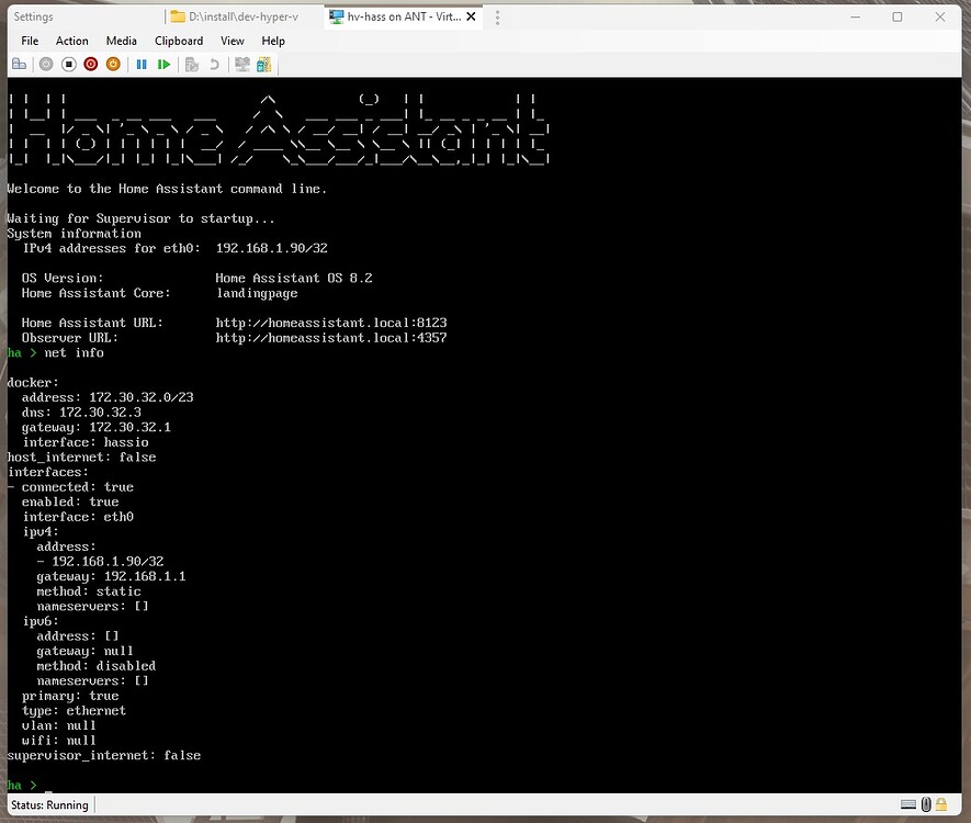 Hypervinstall no ip? Installation Home Assistant Community