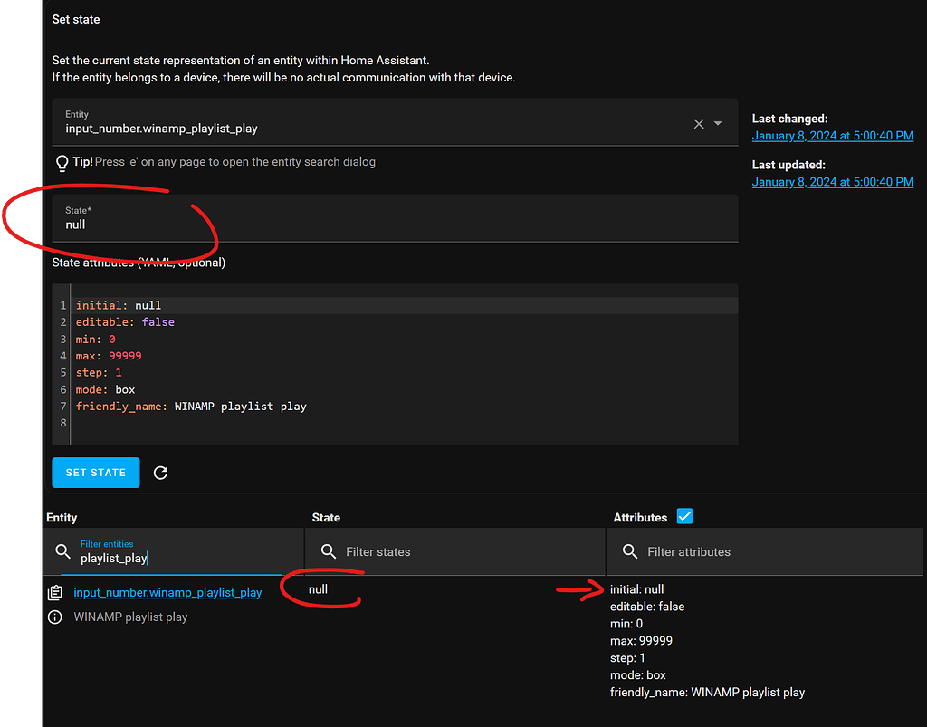 Set/Force Input number state to "null" Configuration Home Assistant