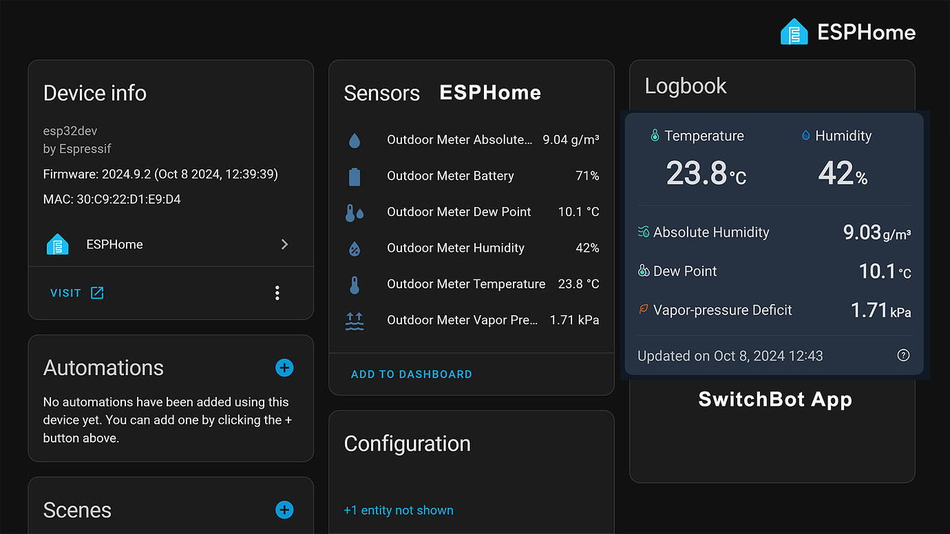 Decoding SwitchBot Outdoor ThermoHygrometer BLE Data Using ESPHome and