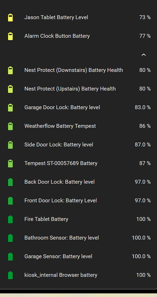 Automatically add 'battery' entities to dashboard Frontend Home