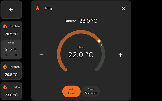 Climate popup – heating only