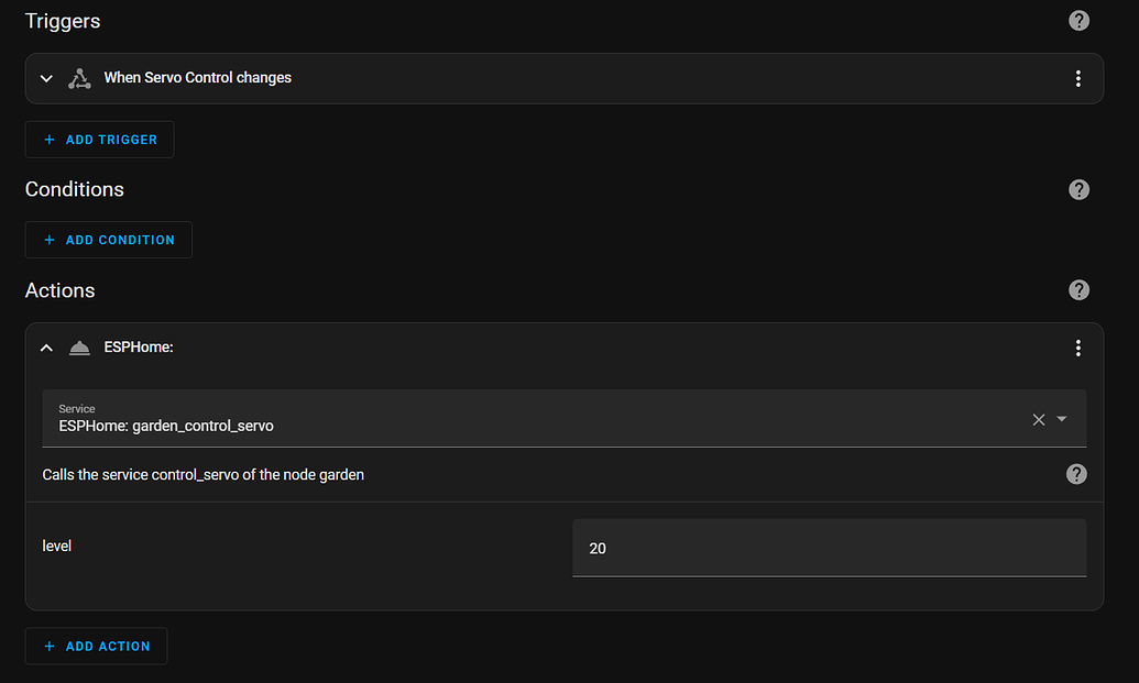Issue Control Servo through dashboard ESPHome Home Assistant Community