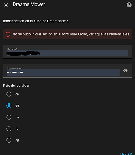 ErrorIntegracionDreame