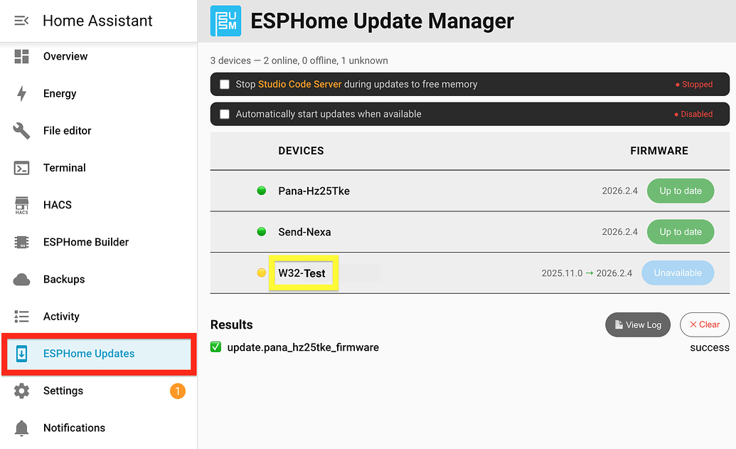 ESPHome Update Manager – Issues & Feature Requests - ESPHome - Home ...