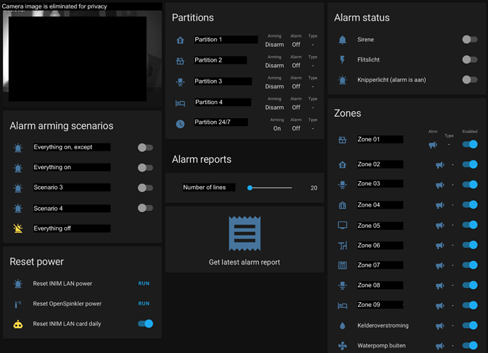 HA INIM alarm setup