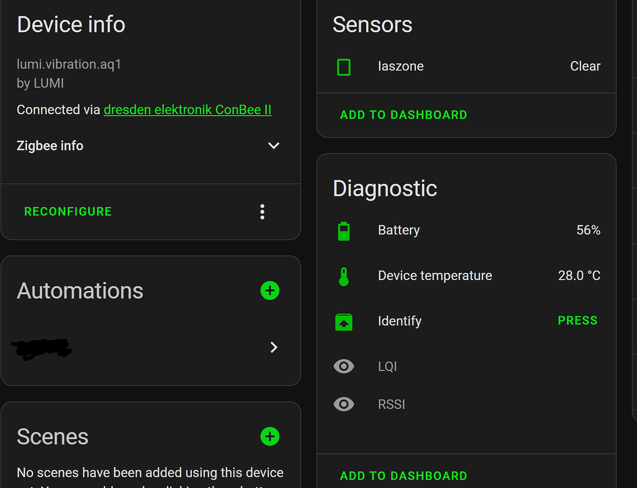 Aqara Vibration Sensor with conbee not showing tilt