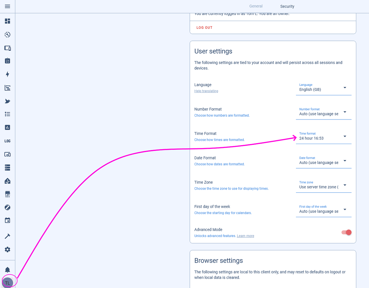 How to change time format for input_datetime helper entity? Frontend