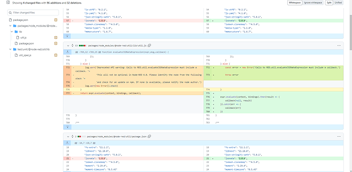 node red v4 makes jsonata changes in util