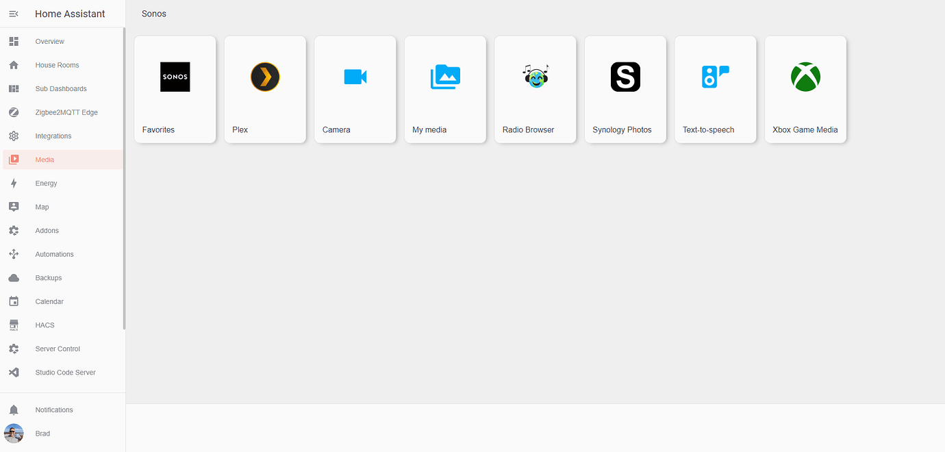 Media Dashboard not displaying any controls or showing whats playing