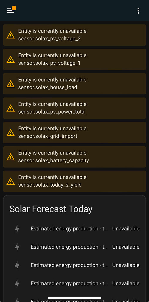 Solax inverter integration stopped working after one week