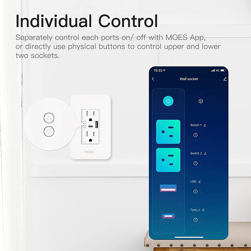 Will this MOES wall outlet with USB and USBC control work with HA