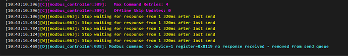 Modbus response