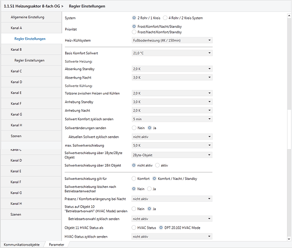 Regler-Einstellungen