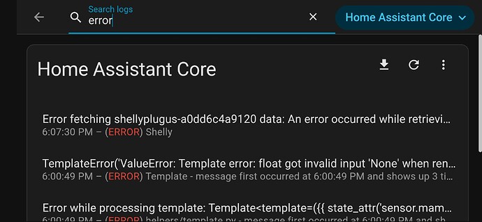System > Logs > Search scrambles input - Home Assistant Community