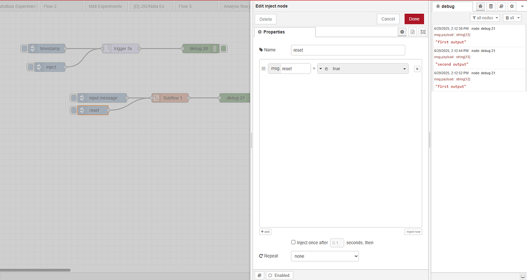 How to reset Trigger Node inside a Subflows? msg.reset don't work ...