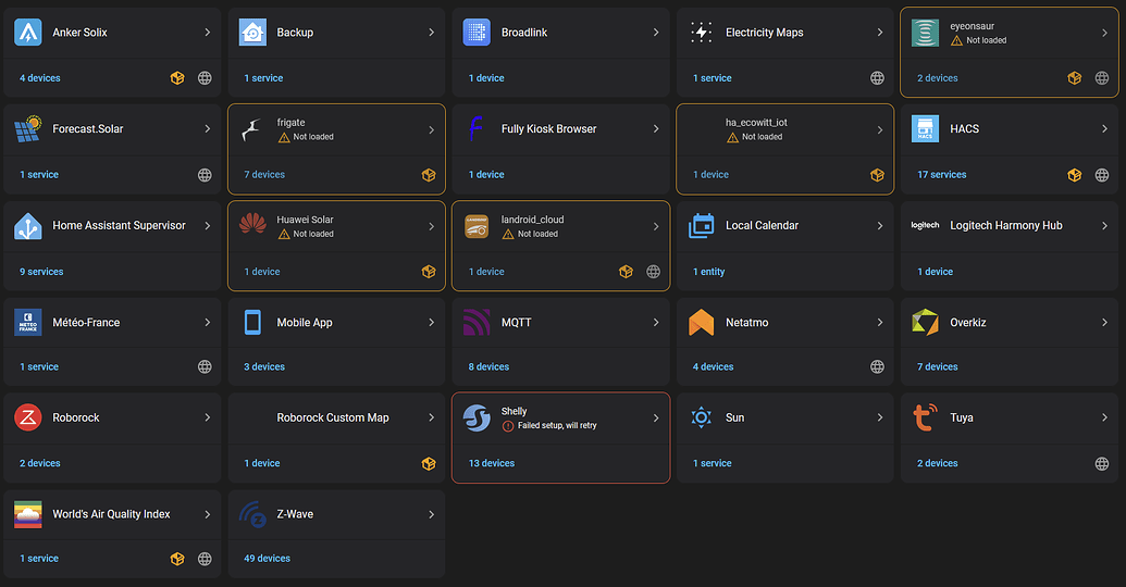 After 2025.10 update some integration fails - Third party integrations ...