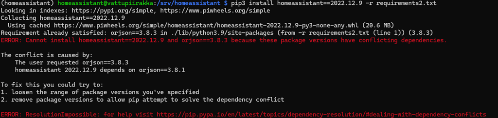 Orjson 3.8.1 depency with 2022.12.9? [Question answered] - Home ...