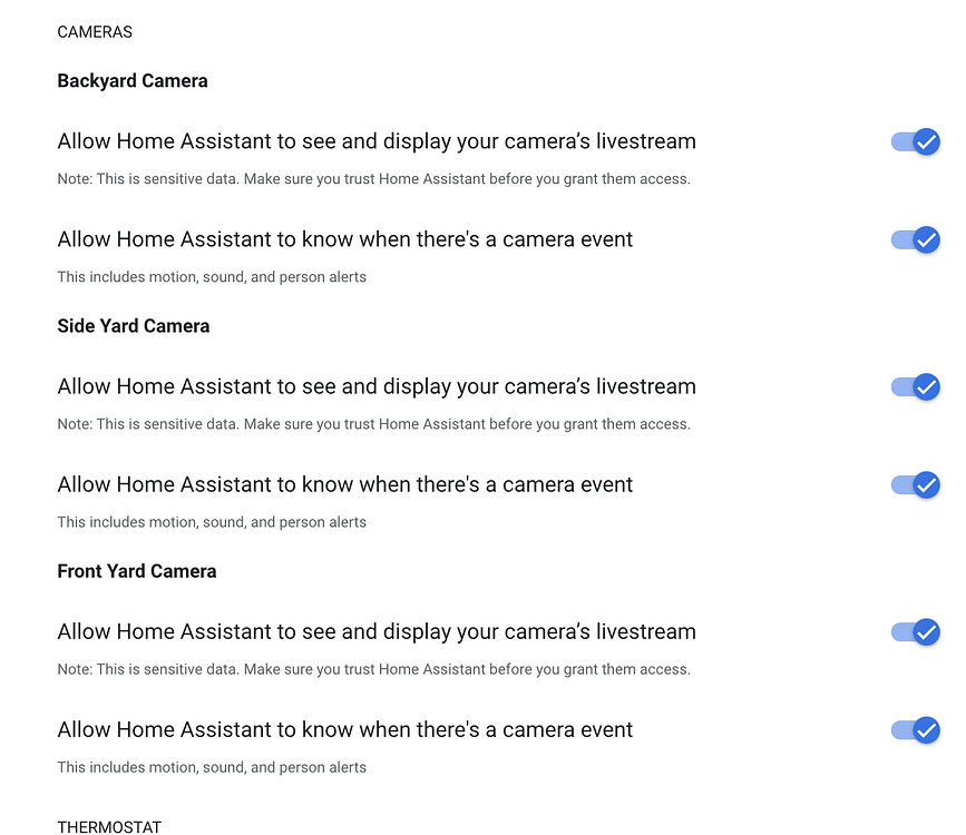Google Nest Camera not Sending Events Third party integrations Home