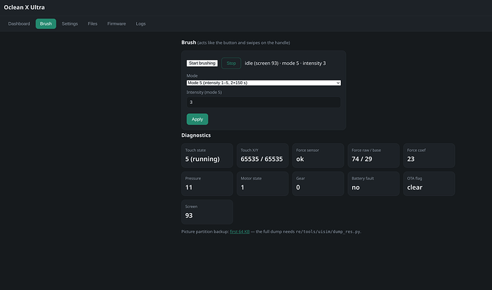 Brush tab of the built-in web UI