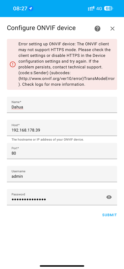 Onvif disable HTTPS new setup - Configuration - Home Assistant Community