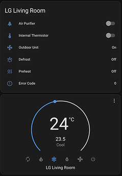 Screenshot of Home Assistant dashboard