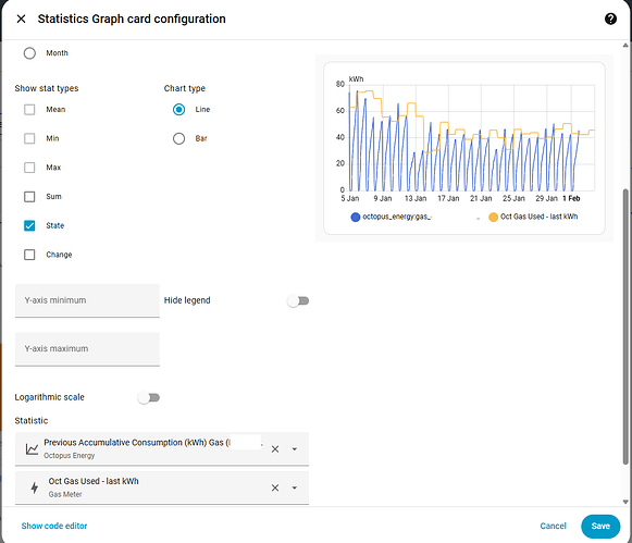 Graph long term statistics that do not have an entity
