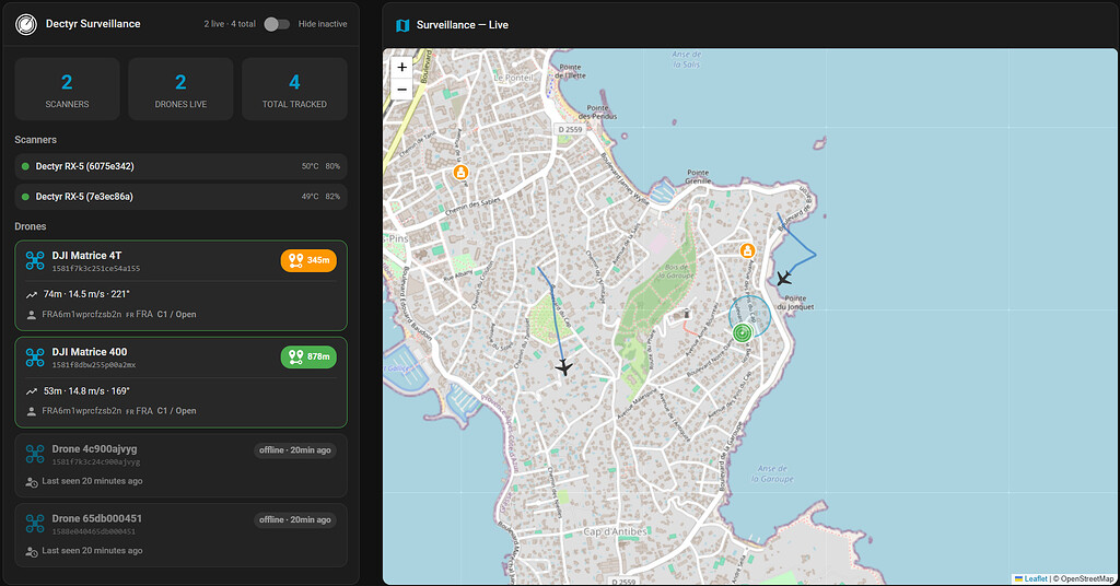 [NEW] Dectyr drone detection — Remote ID surveillance with live map and ...