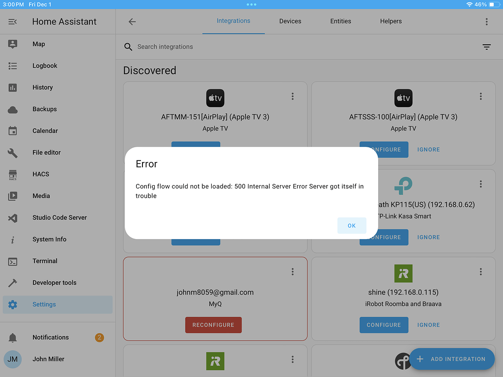 Keurig integration “500 error” Configuration Home Assistant Community