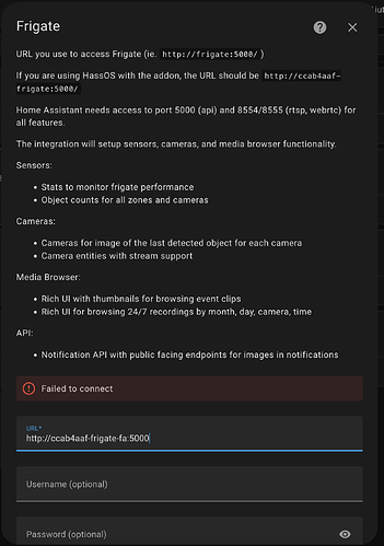 Frigate NVR "Failed to Connect" Error - Installing From HACS - Third