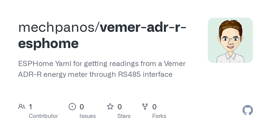 Vemer ADRR energy meter, send readings to Home Assistant with RS485