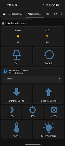 Home Assistant dashboard – lamp reachable