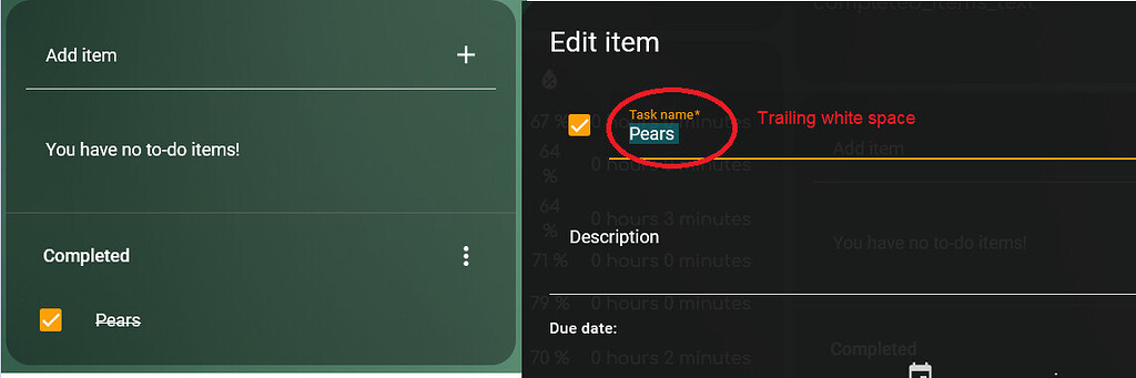 How to rename todo list items that have an empty space at the end ...