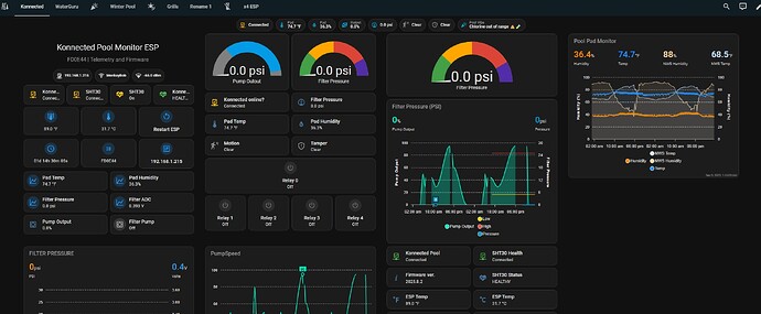 Konnected based Hayward Omnipool monitor