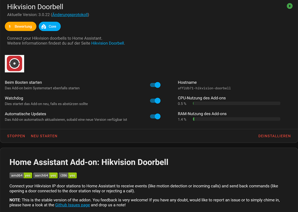 Hikvision Doorbell addon 