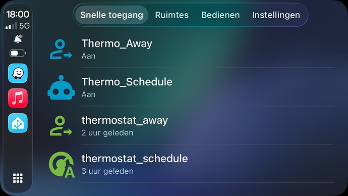 CarPlay Actions screen