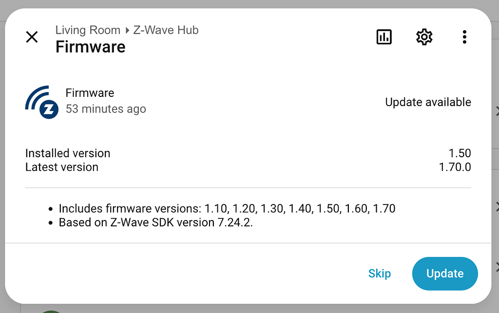 Z-Wave Hub Firmware Update notice
