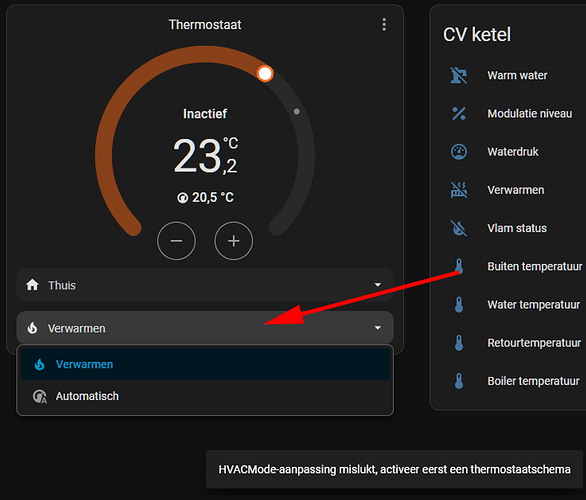 In Plugwise card can't switch between auto and heating anymore