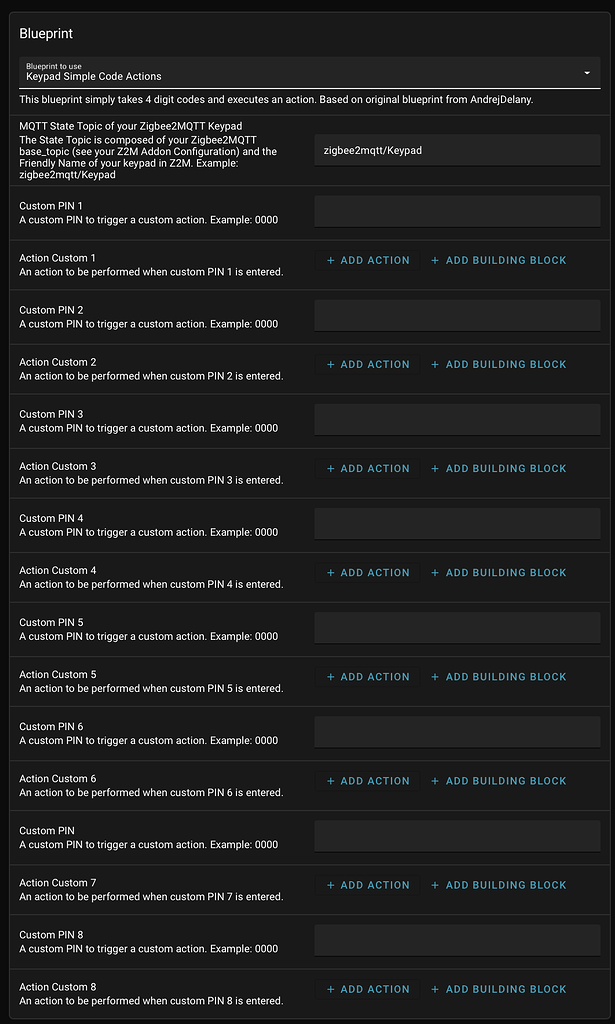 Simple Keypad PIN Actions - Zigbee2MQTT - Blueprints Exchange - Home ...