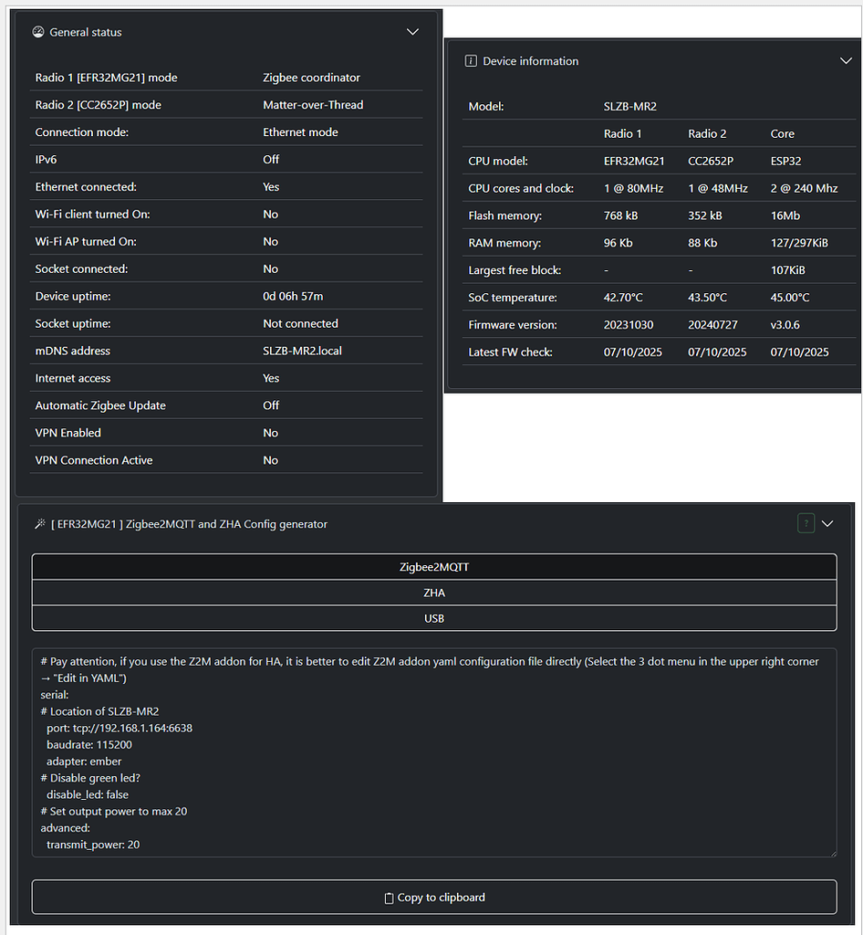 Z2M Unable to See Ethernet SLZB-MR2 - Zigbee - Home Assistant