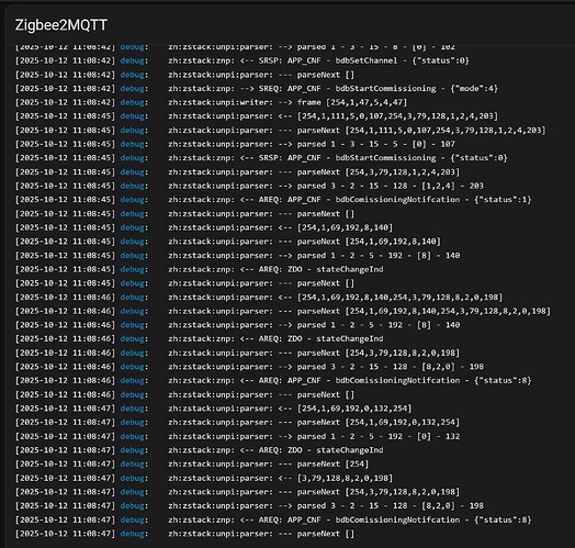 Zigbee2MQTT Log