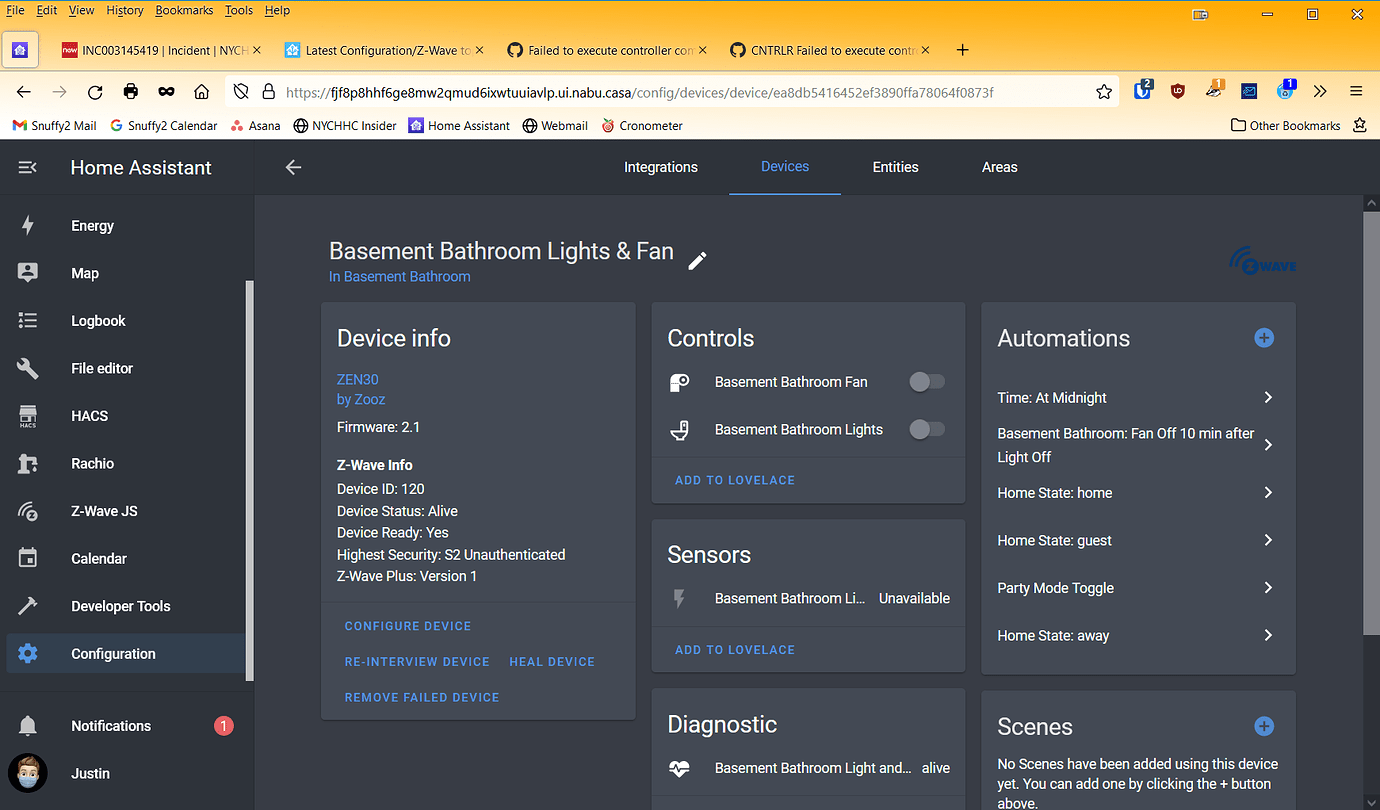 New, incorrect Zwavejs device entities on restart ZWave Home
