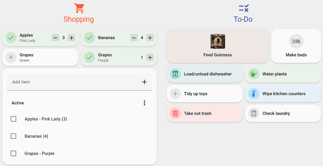 Shopping List Card - A simple card for quick-adding items to any to-do ...