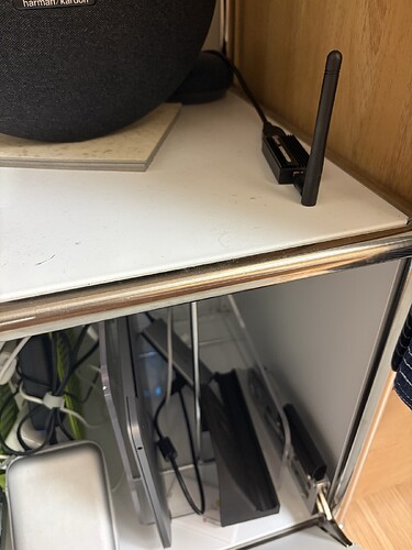 the dongle under the desk