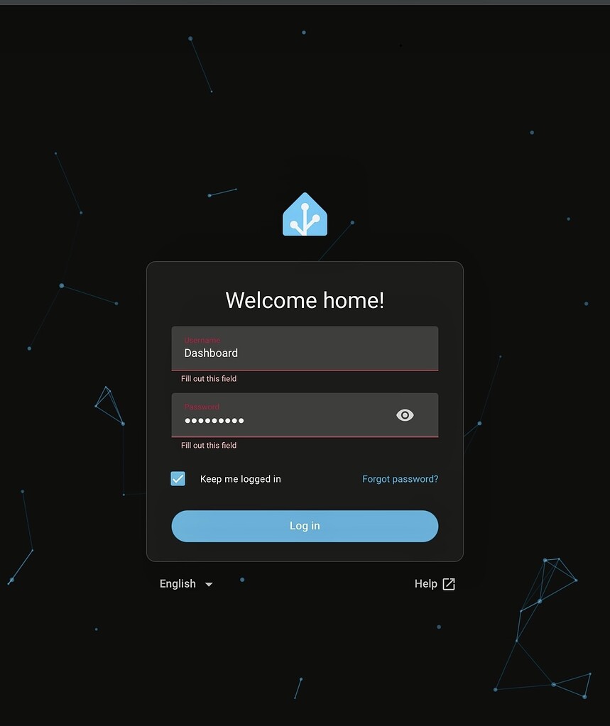 Login page error 