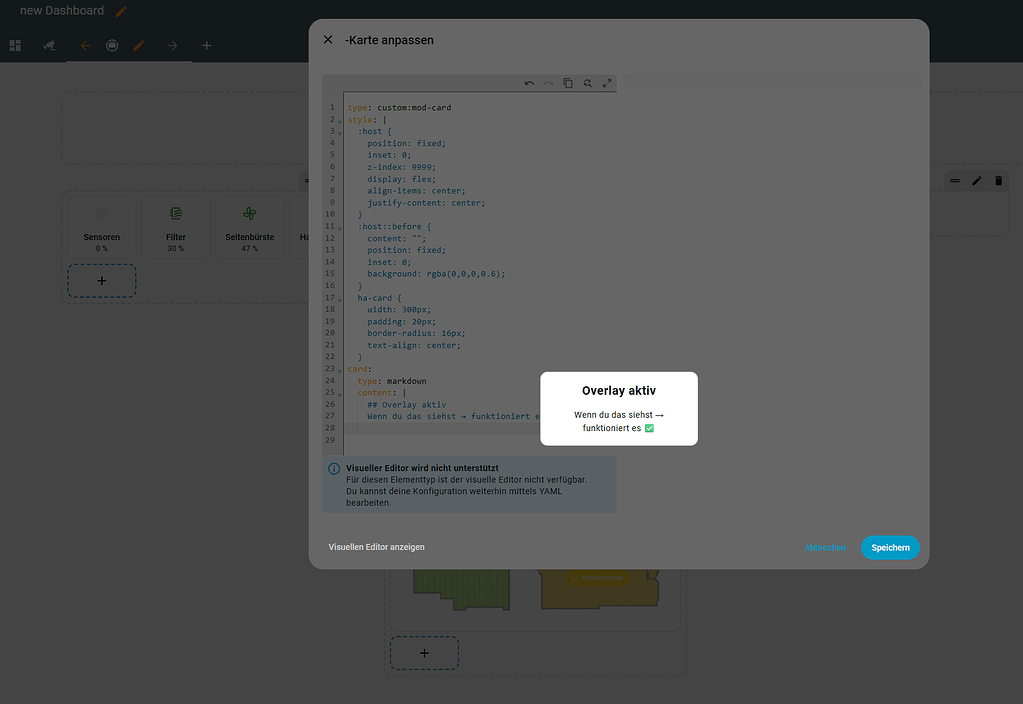 Overlay makes dashboard uneditable - Frontend - Home Assistant Community