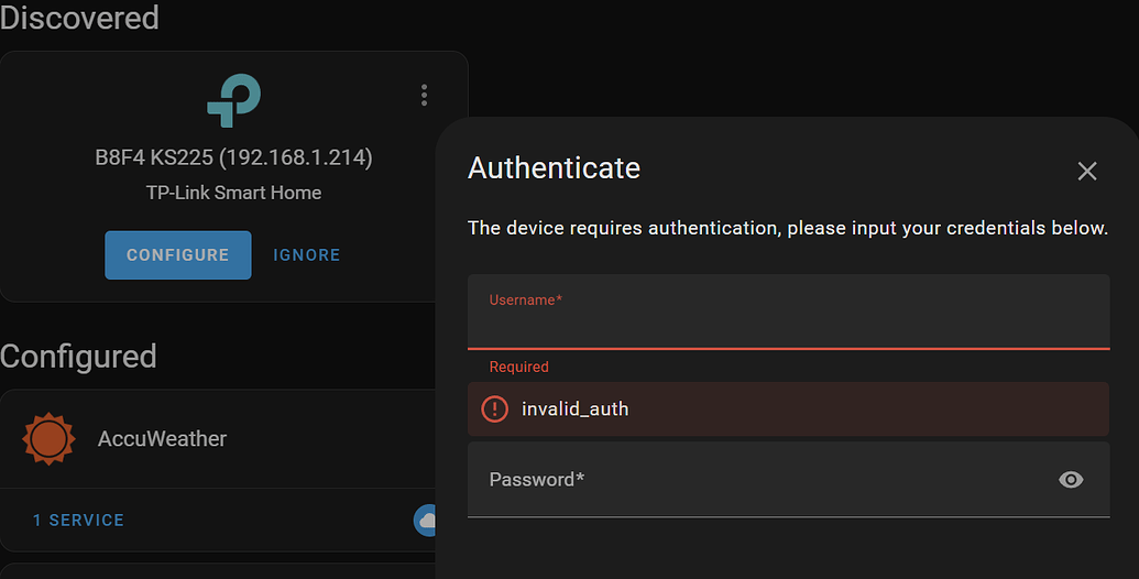 Can't seem to get the Kasa Matter Dimmer KS225P3 to connect to HA