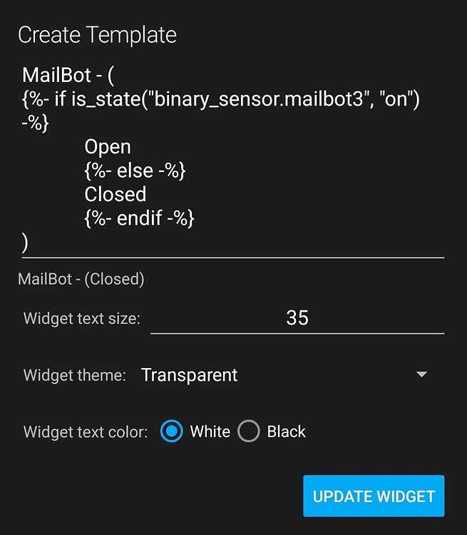 Android Widgets - Binary Sensor - Home Assistant Companion for Android ...