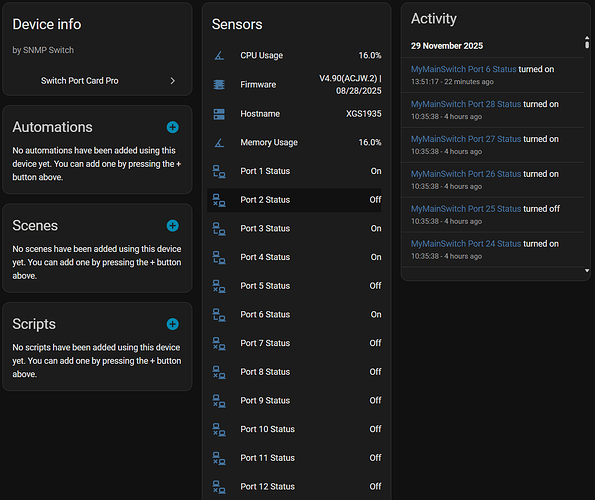 pro card integration sensors