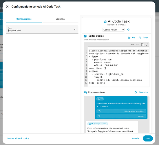 AI CODE TASK card setup